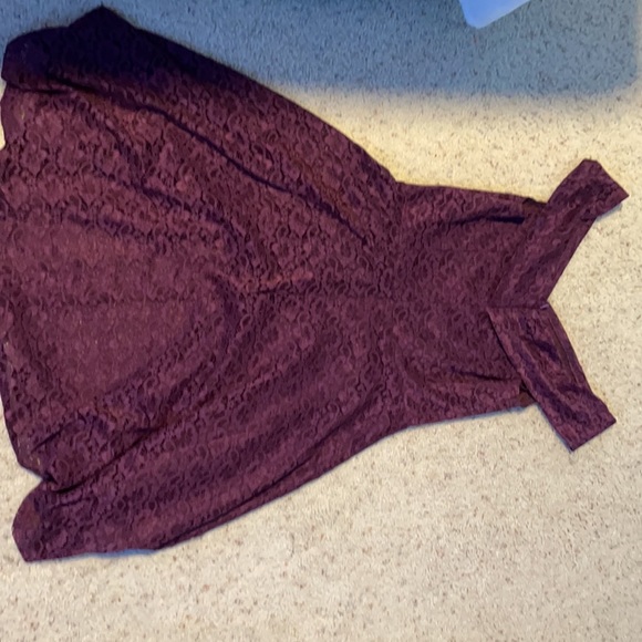 Mid length off the shoulder purple dress - Picture 2 of 3